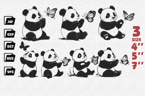 Cute Pandas Playing with Butterfly Review