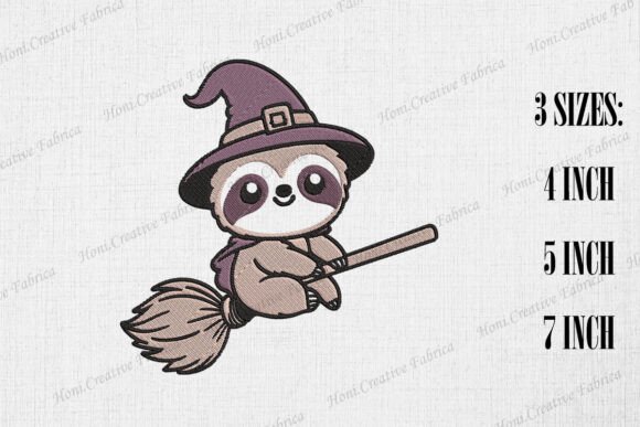 Cute Witch Sloth Riding Broom: A Designer’s Review