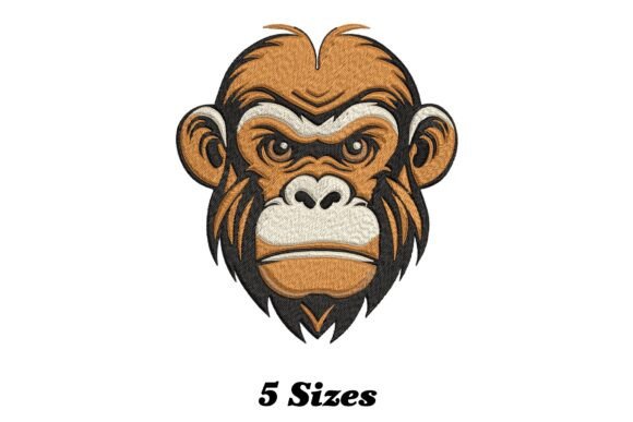 Monkey Head: A Whimsical Embroidery Design for Gifts