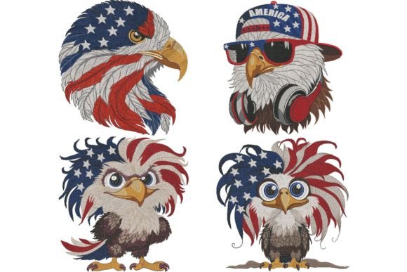 Review: Set of 4 American Patriotic Eagle Flag Designs