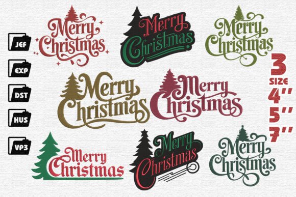 Reviewing the Set of 8 Merry Christmas Embroidery Designs